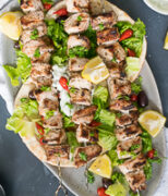 grilled pork souvlaki