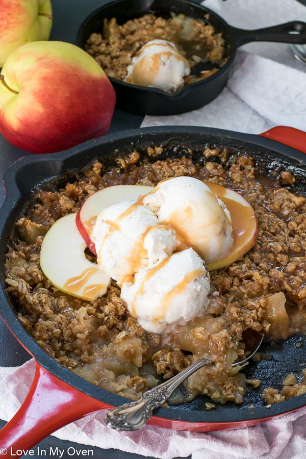 salted caramel apple crisp