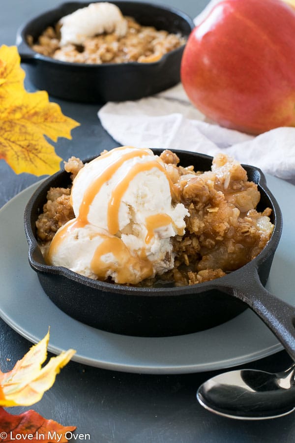 salted caramel apple crisp