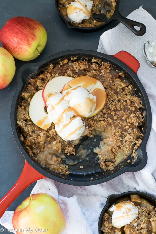 salted caramel apple crisp