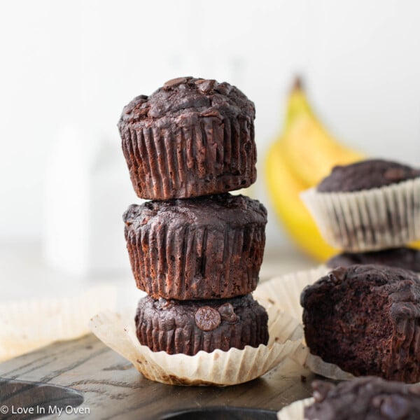 double chocolate banana muffins