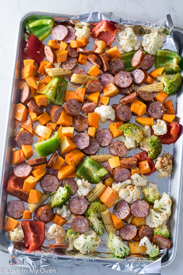 One Pan Sausage and Veggies - Love In My Oven