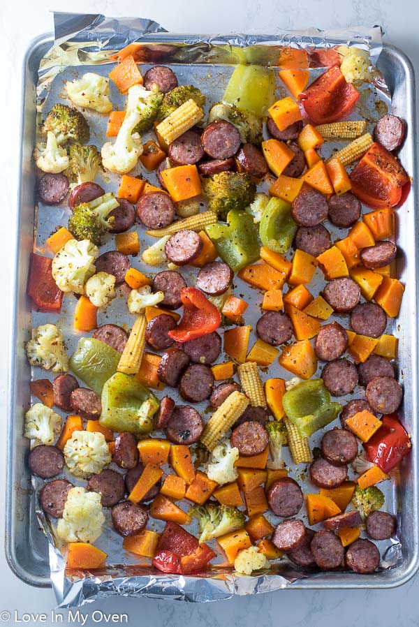 one pan sausage and veggies