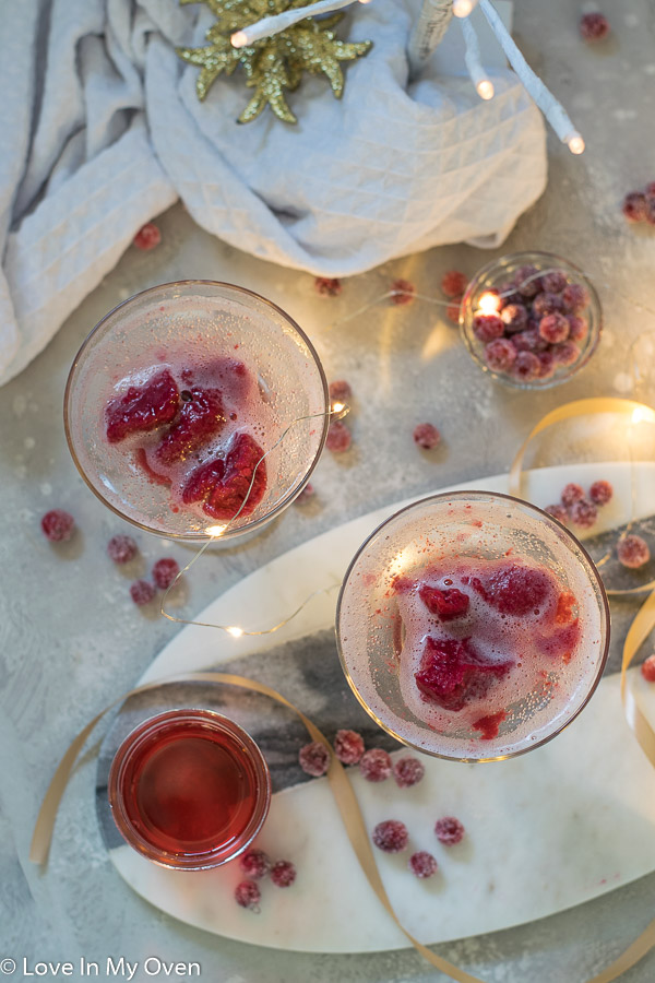 cranberry sorbet champagne float