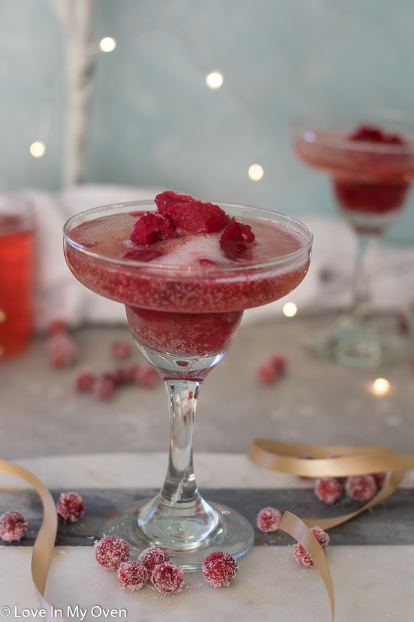cranberry sorbet champagne float