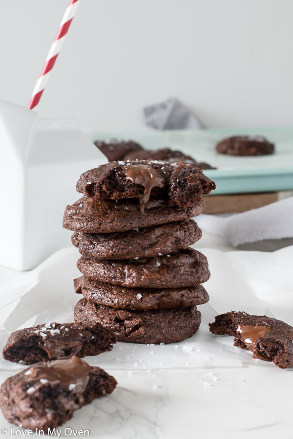 salted chewy brownie cookies