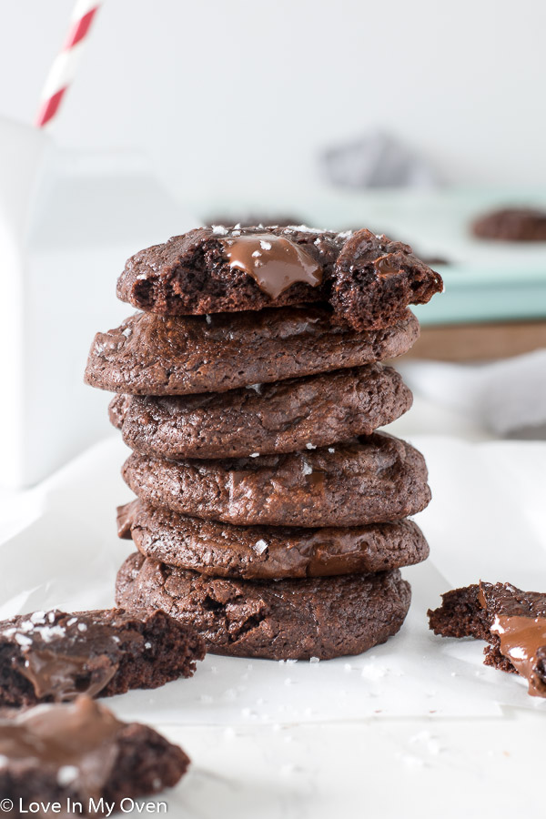 salted chewy brownie cookies