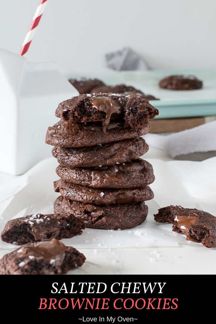 Chewy Salted Brownie Cookies