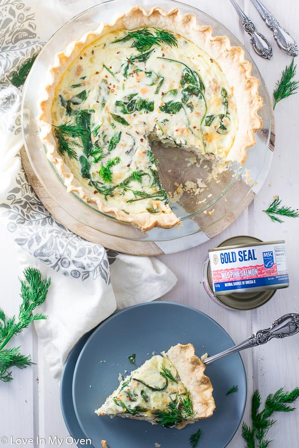 salmon spinach quiche