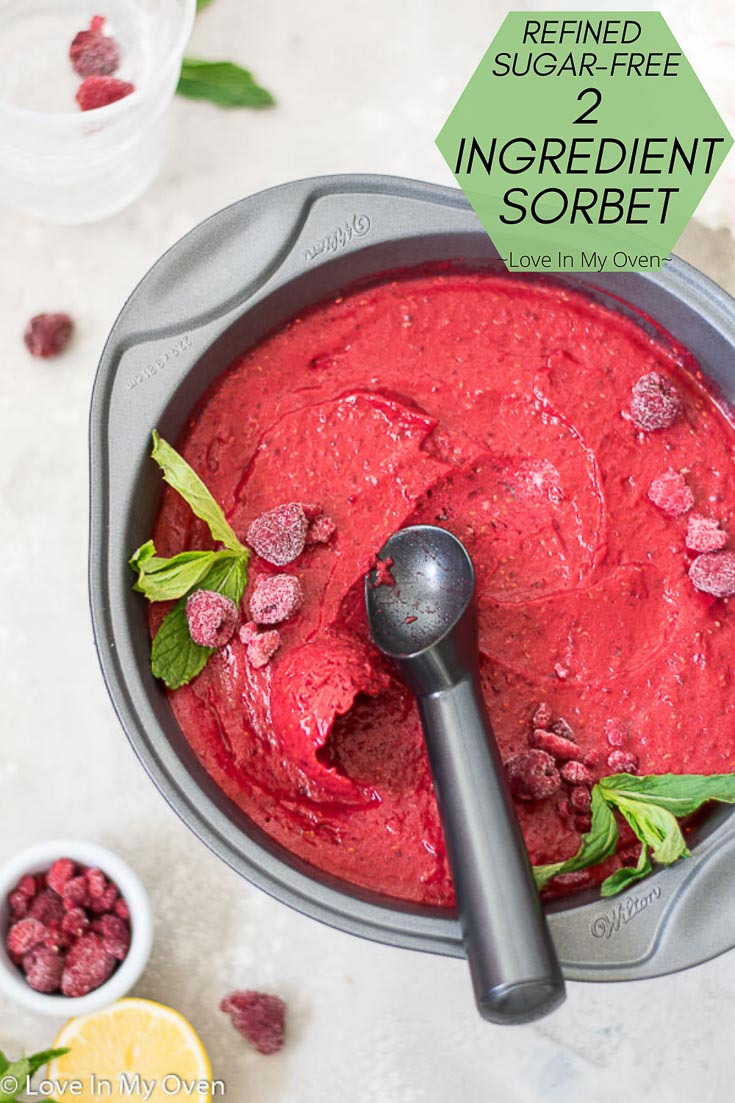 Sugar-Free Raspberry Sorbet Recipe (Only 4 Ingredients!) - The