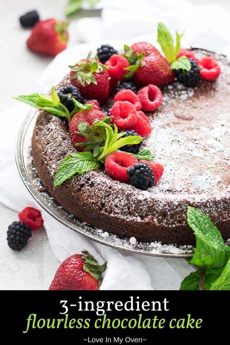 3 Ingredient Flourless Chocolate Cake