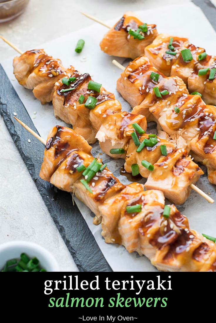 Grilled Teriyaki Salmon Bites - Love In My Oven