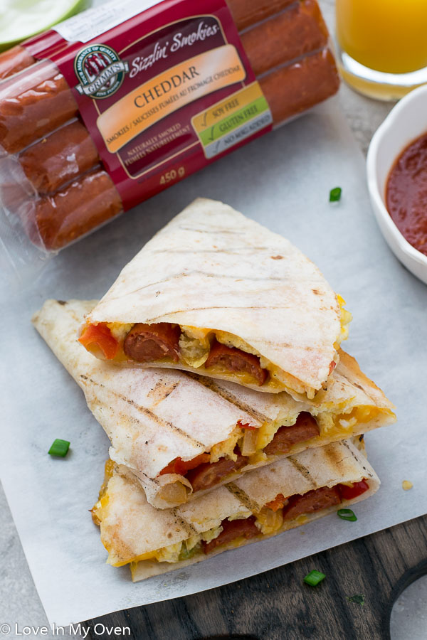 grilled breakfast quesadillas