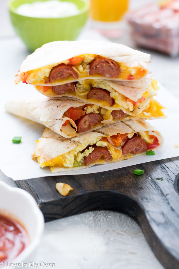 grilled breakfast quesadillas