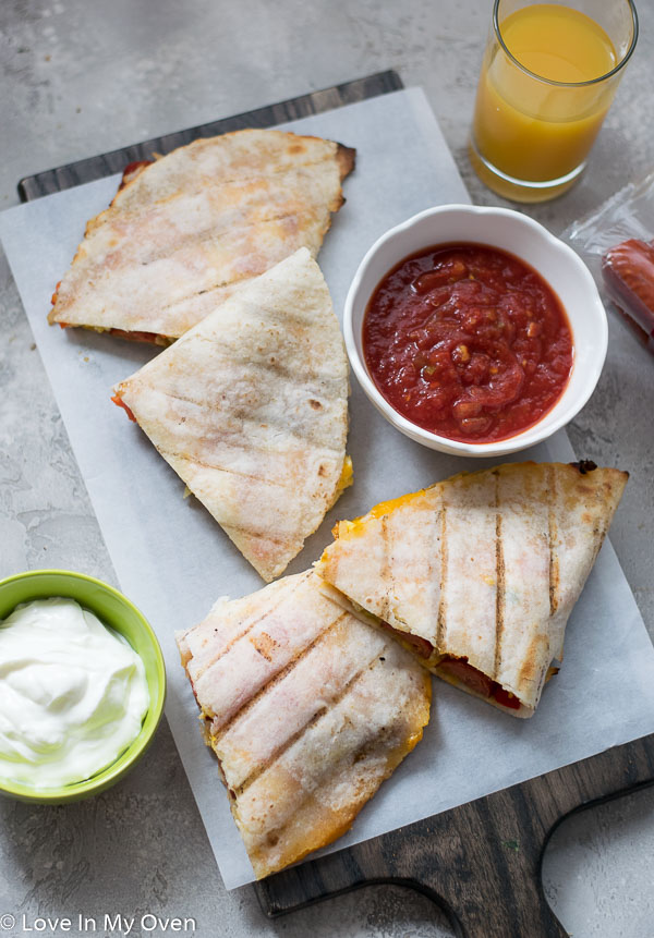 grilled breakfast quesadillas