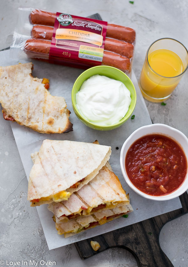 grilled breakfast quesadillas