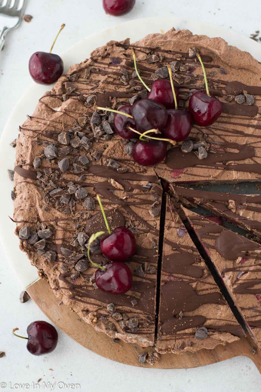 No-Bake Chocolate Cherry Tart - Love In My Oven