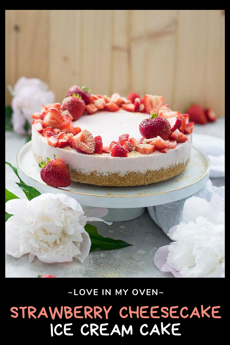 Strawberry Cheesecake Ice Cream Cake