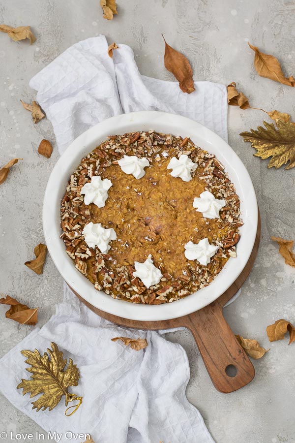 Pumpkin Pie Baked Oatmeal - Love In My Oven