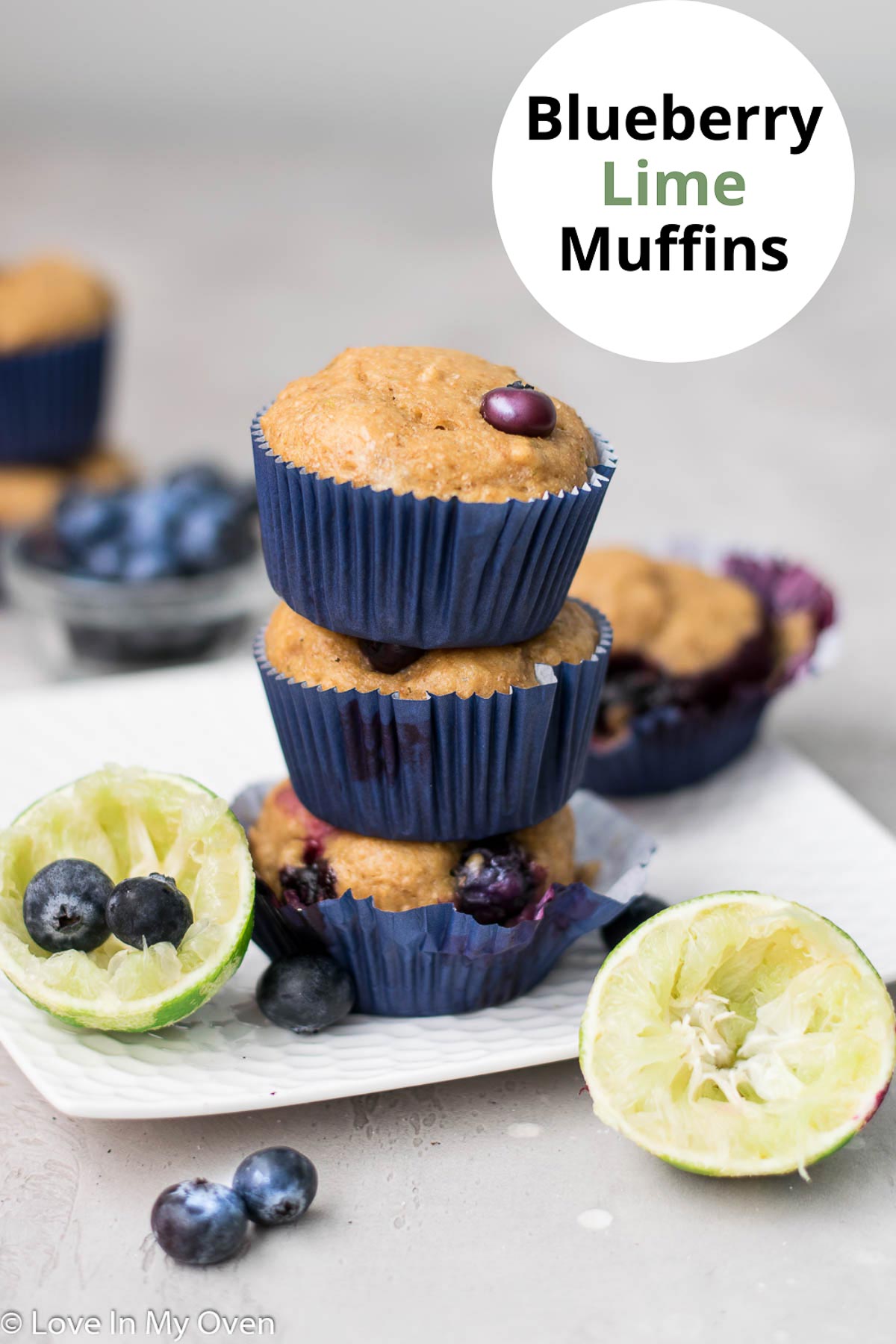 Greek Yogurt Blueberry Lime Muffins