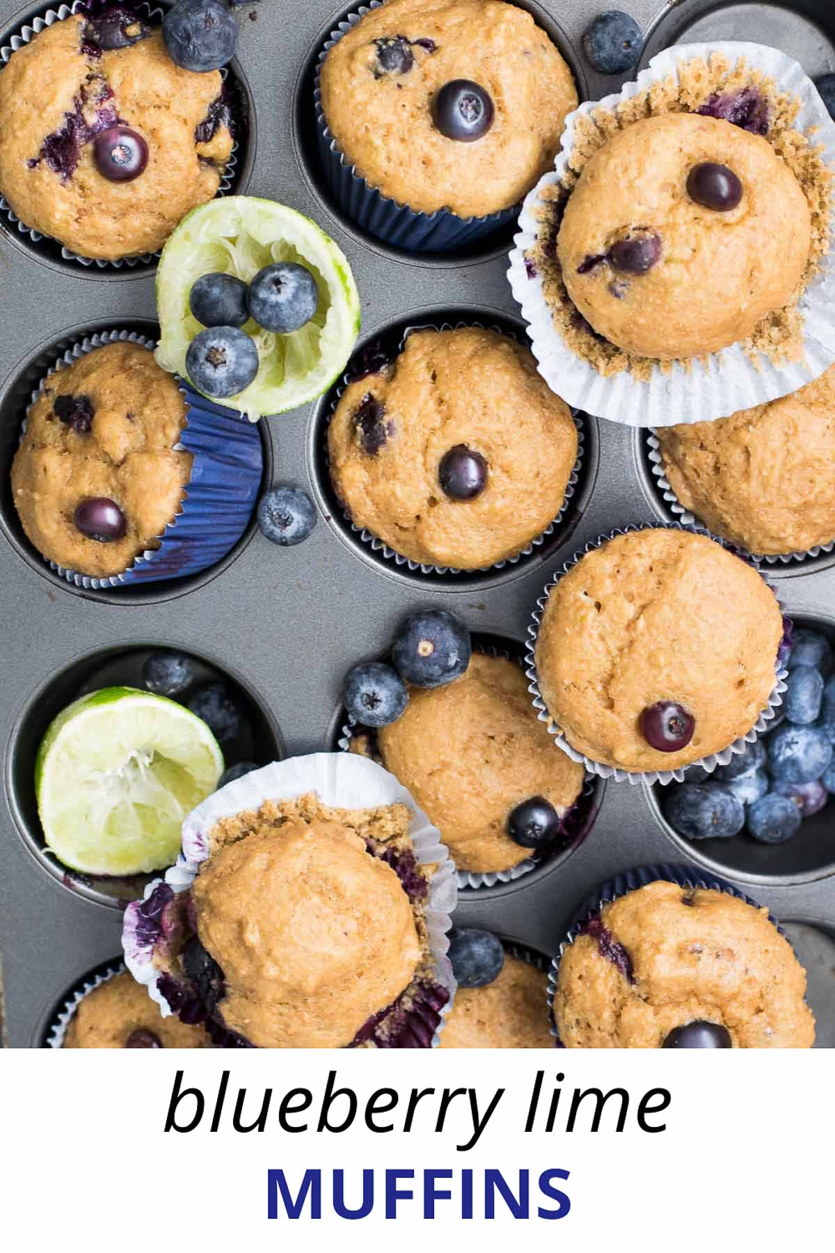 Greek Yogurt Blueberry Lime Muffins