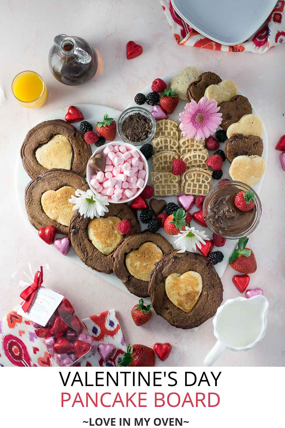 Double Chocolate Heart Shaped Pancakes