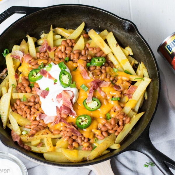 skillet loaded cheese fries