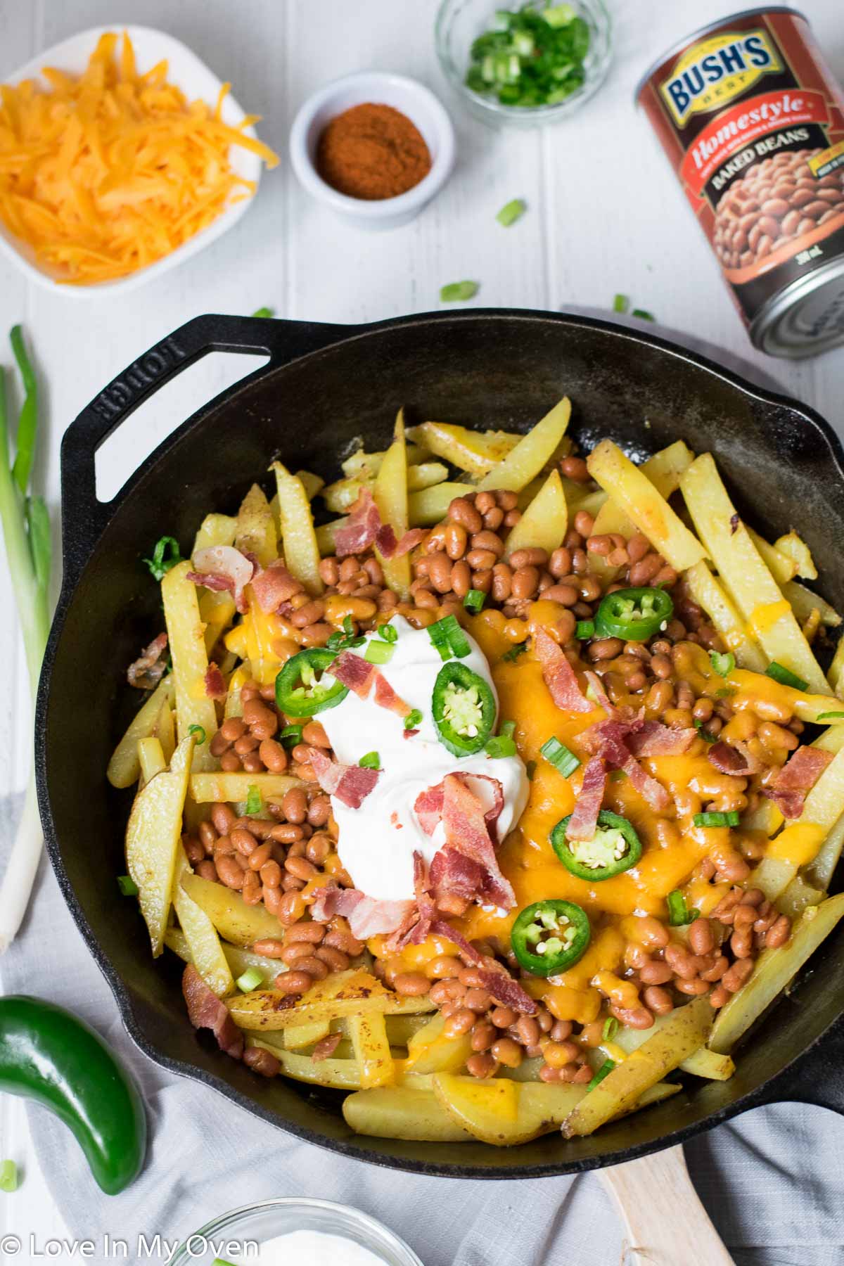 skillet loaded cheese fries