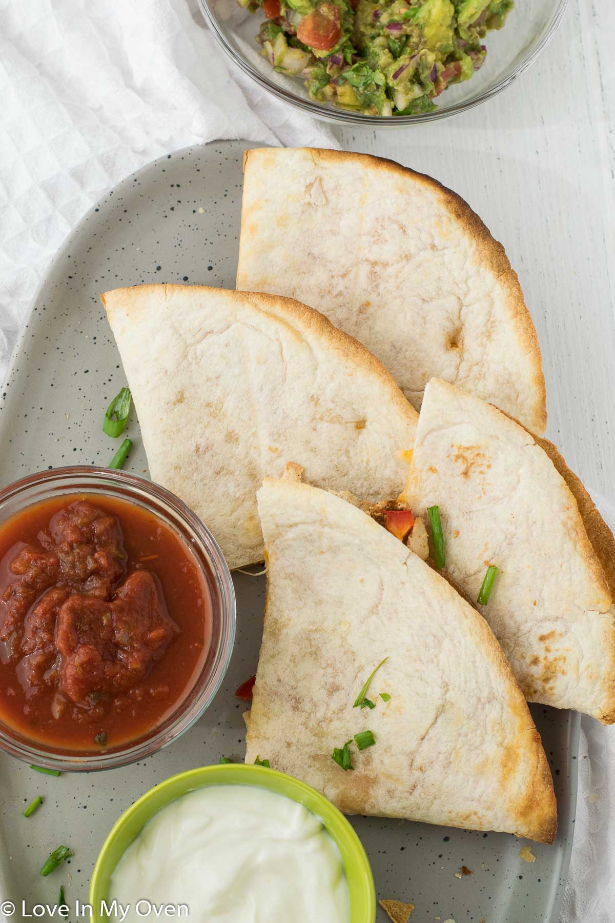 air fryer turkey quesadillas