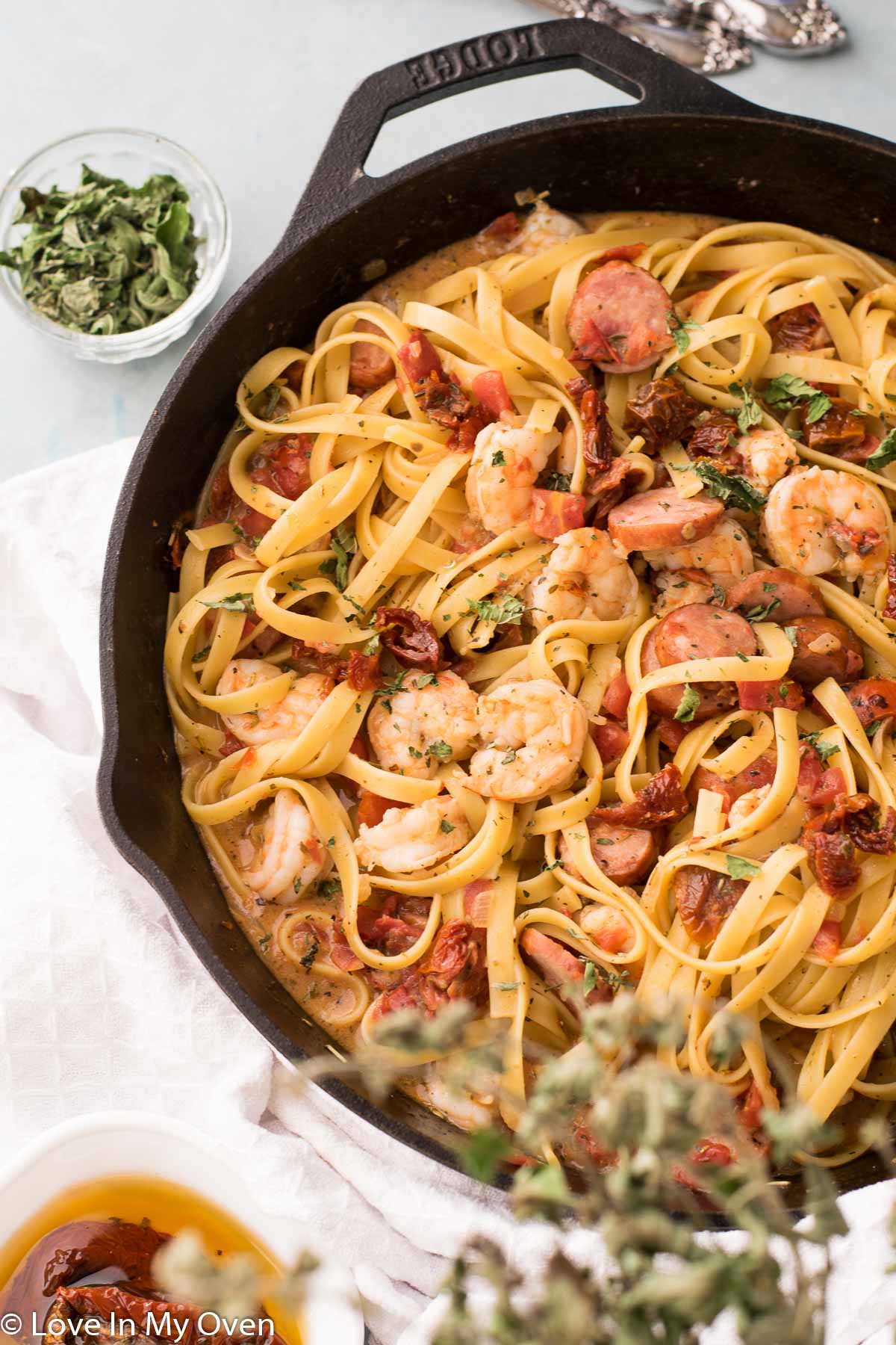 Shrimp and Sausage Pasta - Love In My Oven