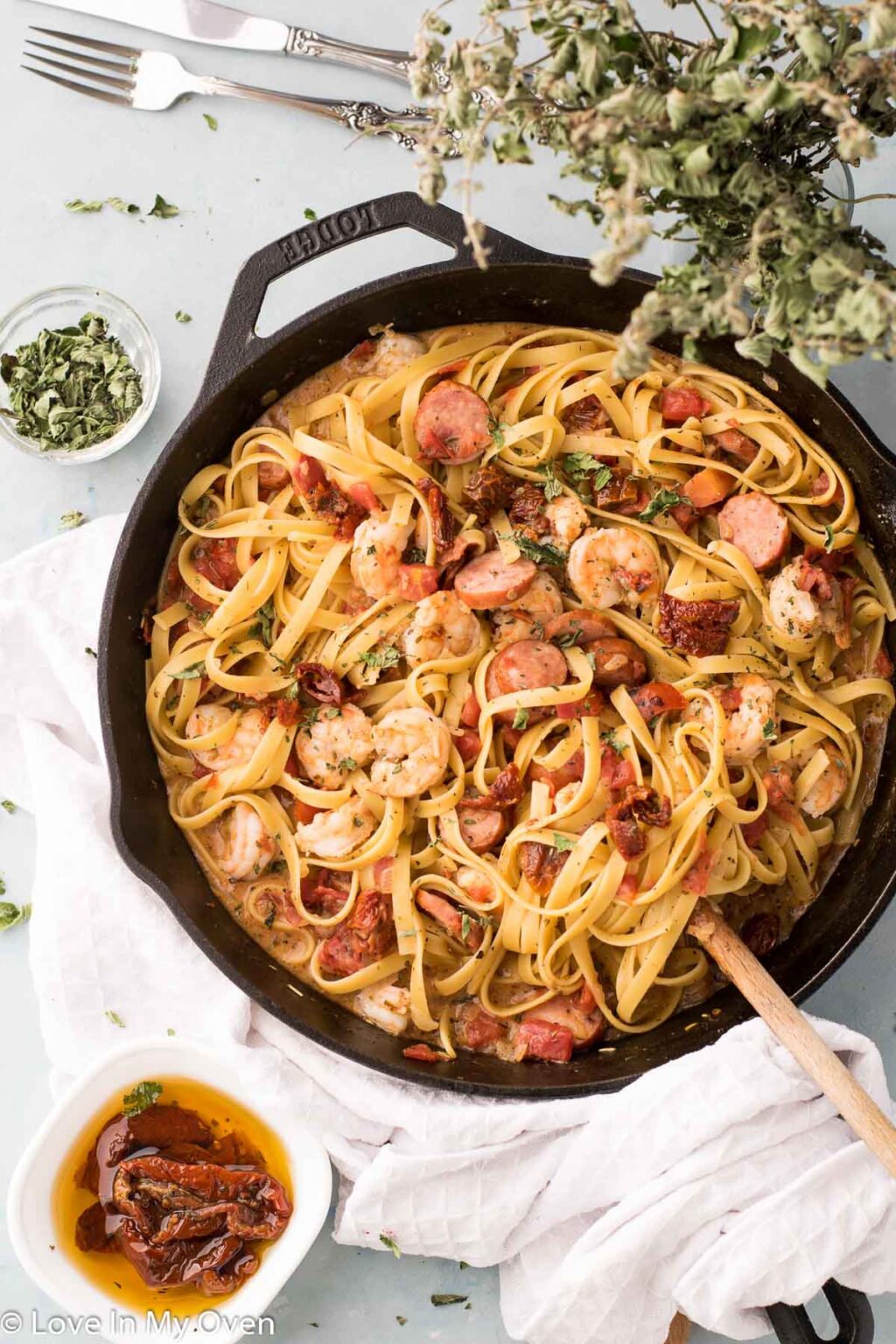 Shrimp and Sausage Pasta - Love In My Oven