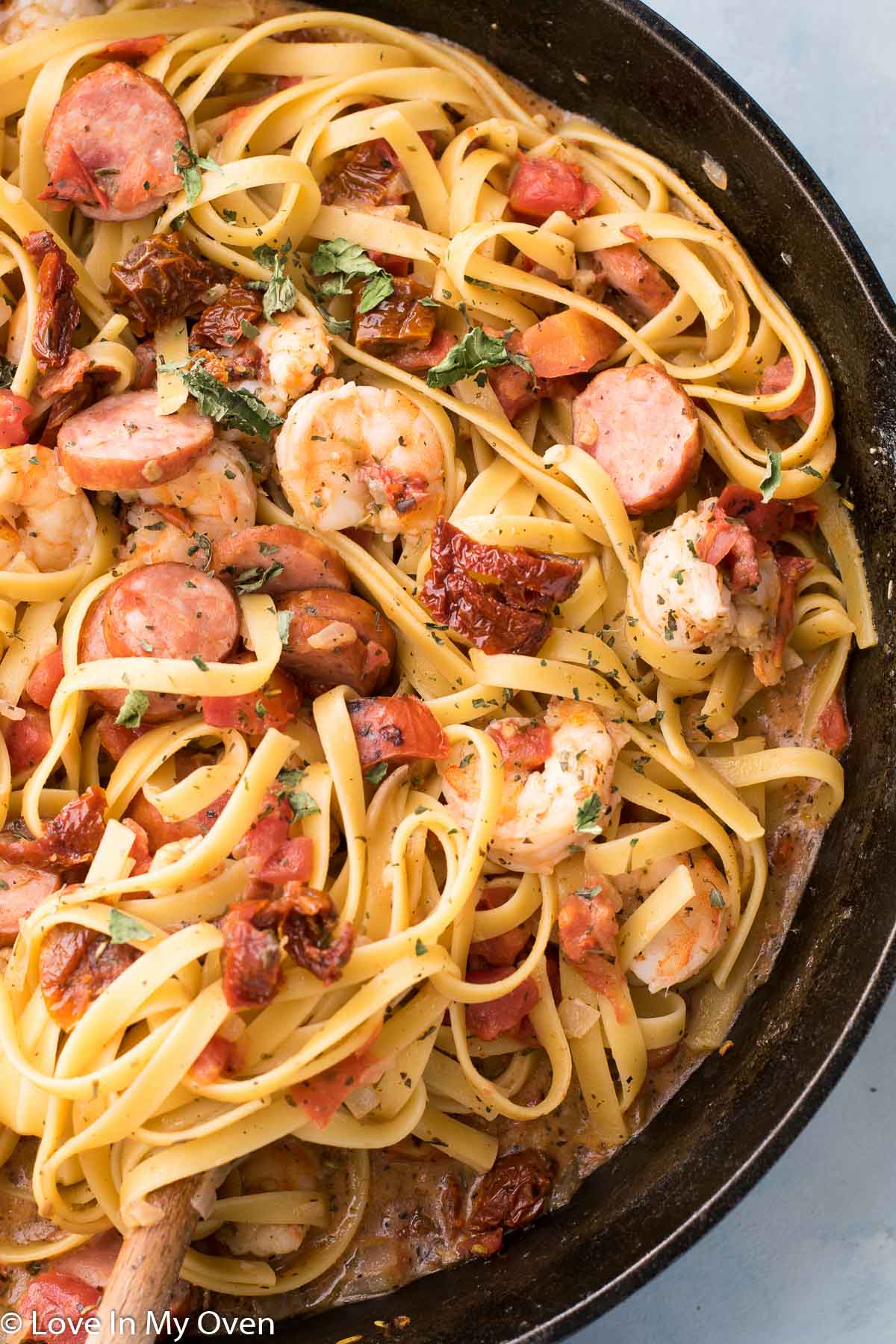 Shrimp and Sausage Pasta - Love In My Oven