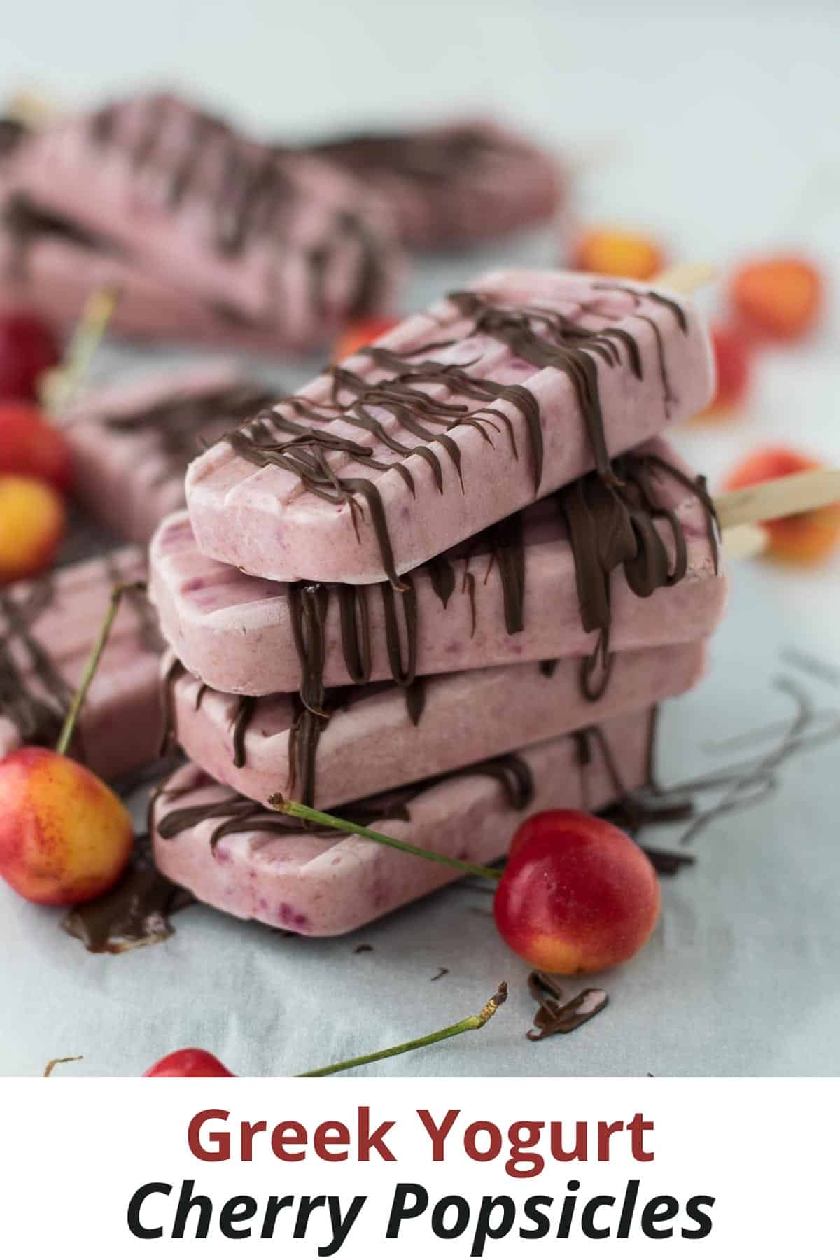 Greek Yogurt Cherry Popsicles