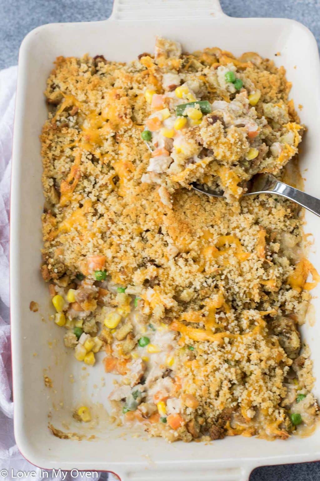 Leftover Turkey Stuffing Casserole - Love In My Oven