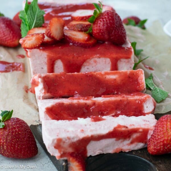 strawberry semifreddo